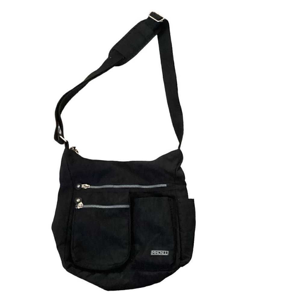 MHCNLL Anti-theft RFID Water-Resistant Nylon Crossbody Travel‎ Bag Black 153F